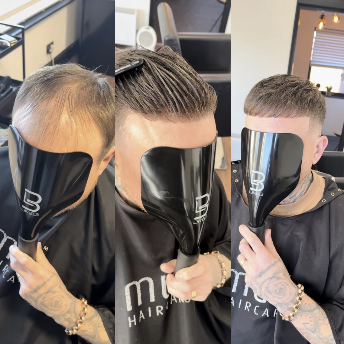 Hair system cutting, blending and styling process